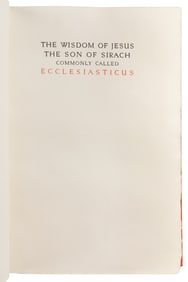 [FINE PRESS]. [ASHENDENE PRESS]. The Wisdom of Jesus The So...