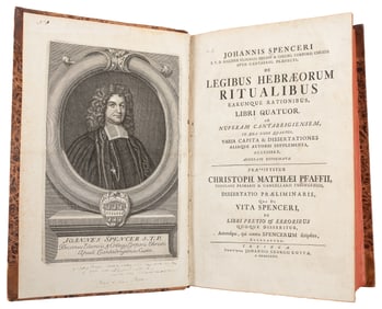 [JUDAICA]. SPENCER, John (1630-1693). De Legibus Hebraeorum...