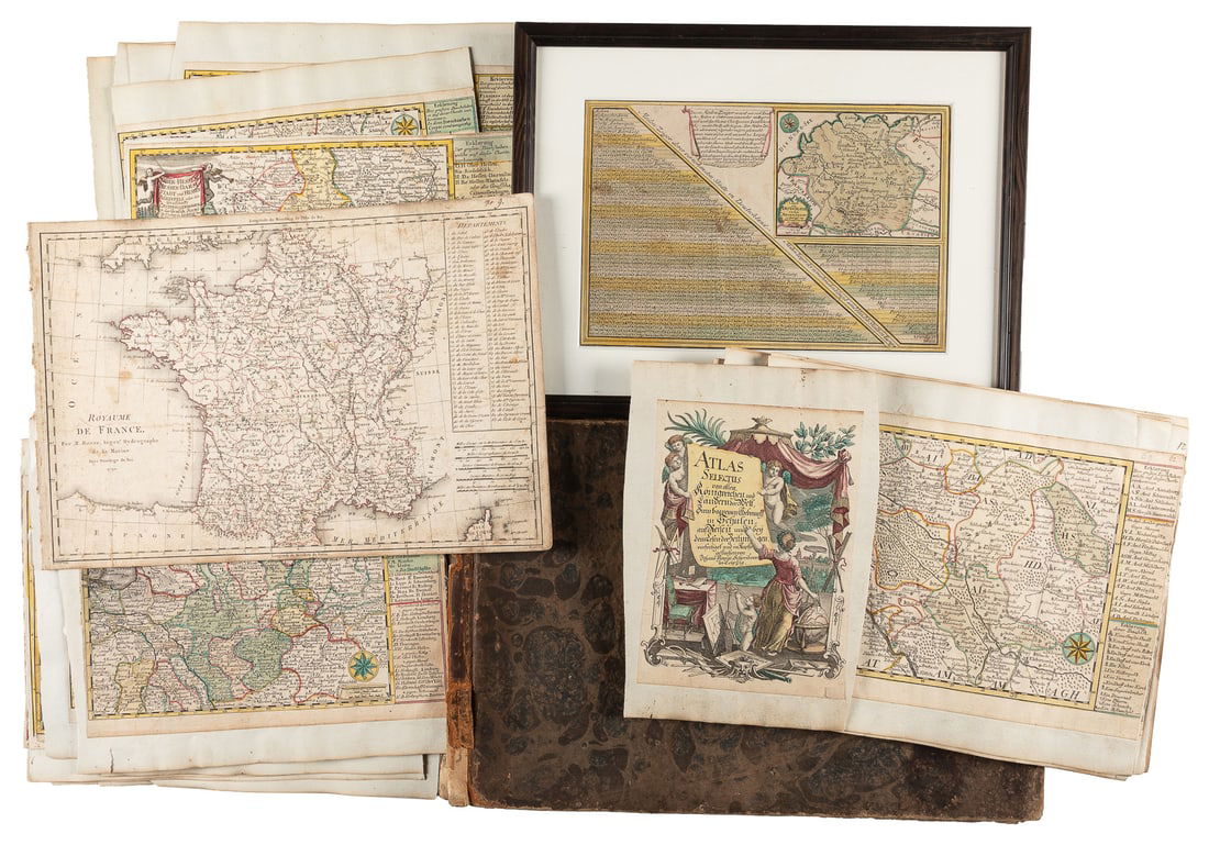 [MAPS]. Large Group of Nearly 120 Assorted Loose Hand-Color... (1 of 1)