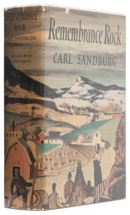 SANDBURG, Carl (1878-1967). Remembrance Rock. New York: Har...: SANDBURG, Carl (1878-1967). Remembrance Rock. New York: Harcourt, Brace and Company, [1948]. 8vo. 1067, [7, blank] pp. Publisher&#8217;s full navy blue cloth, spine stamped in gilt, publisher&#8217;s