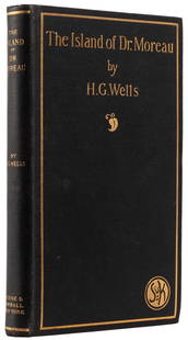 WELLS, H. G. (1866-1946). The Island of Doctor Moreau. A Po...: WELLS, H. G. (1866-1946). The Island of Doctor Moreau. A Possibility. New York: Stone & Kimball, 1896. Small 8vo. [521], [1, blank] pp. With half-title. Publisher&#8217;s full black cloth, boards and