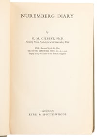 [WORLD WAR II]. GILBERT, G[ustave] M[ark] (1911-1977). Nure...