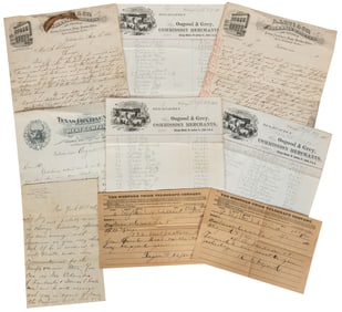 [CHICAGO, TEXAS, NEW ORLEANS]. Archive of Documents Related...
