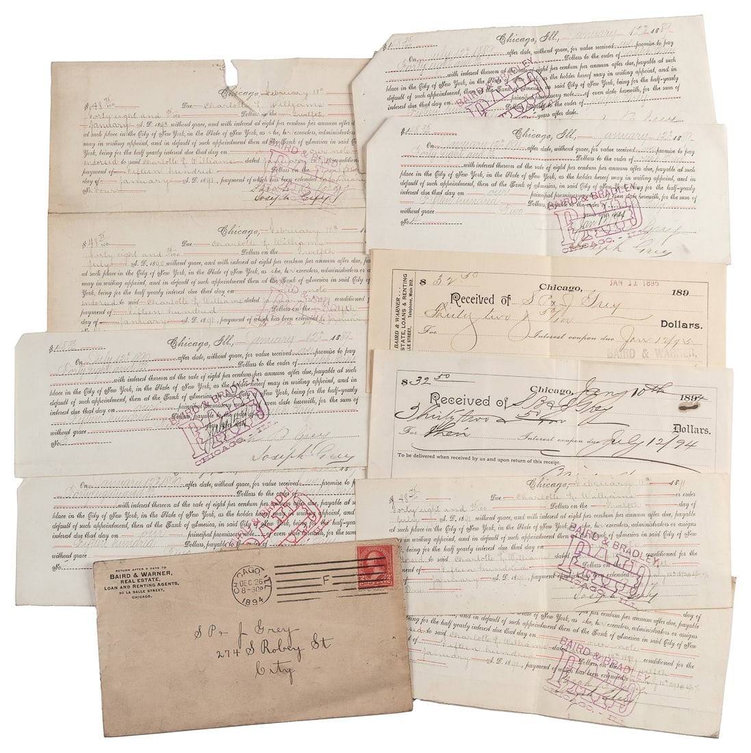 [CHICAGO REAL ESTATE]. Group of 12 Items Related to the Rea... (1 of 2)