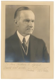 COOLIDGE, Calvin (1872-1933). Inscribed Photograph. [Washin...