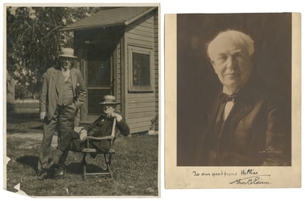 EDISON, Thomas (1847-1931). Inscribed Photo to Famous Magic...
