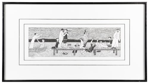 GOREY, Edward (1925-2000). “Summer Joy” Signed Print. [Sign...