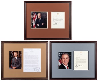 [PRESIDENTS]. Trio of Typed Letters Signed by Modern Presid...