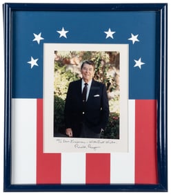 REAGAN, Ronald (1911-2004). Inscribed Color Photograph. [N....