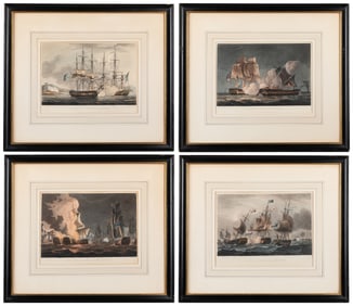 [PRINTS]. Four color aquatint engravings from Jenkins’ “Nav...