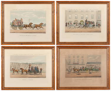 [PRINTS]. HAYES, Michael Angelo (1820 – 1877), after. Car-T...: [PRINTS]. HAYES, Michael Angelo (1820 &#8211; 1877), after. Car-Travelling in the South of Ireland in the Year 1856. Bianconi&#8217;s Establishment. London: Ackermann & Co., 1856 (but 20th century imp