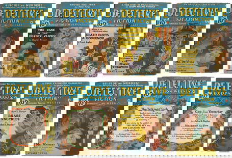 [PULPS]. Seven Issues of “Detective Fiction – Formerly Flyn...: [PULPS]. Seven Issues of &#8220;Detective Fiction &#8211; Formerly Flynn&#8217;s Weekly&#8221;; Vol. 138, No. 6 [2 copies], Vol. 139, No. 6, Vol. 140, No. 1, Vol. 140, No. 2, Vol. 140, No. 3, Vol. 140