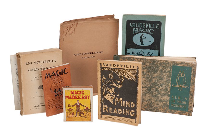 Group of nine magic publications from Cardini’s library: [Miscellaneous] Group of nine magic publications from Cardini’s library. Including Magic Made Easy (Ottenhemier, ca. 1920), Vaudeville Mindreading and Vaudeville Magic by Lustig (1929 and 1920), May