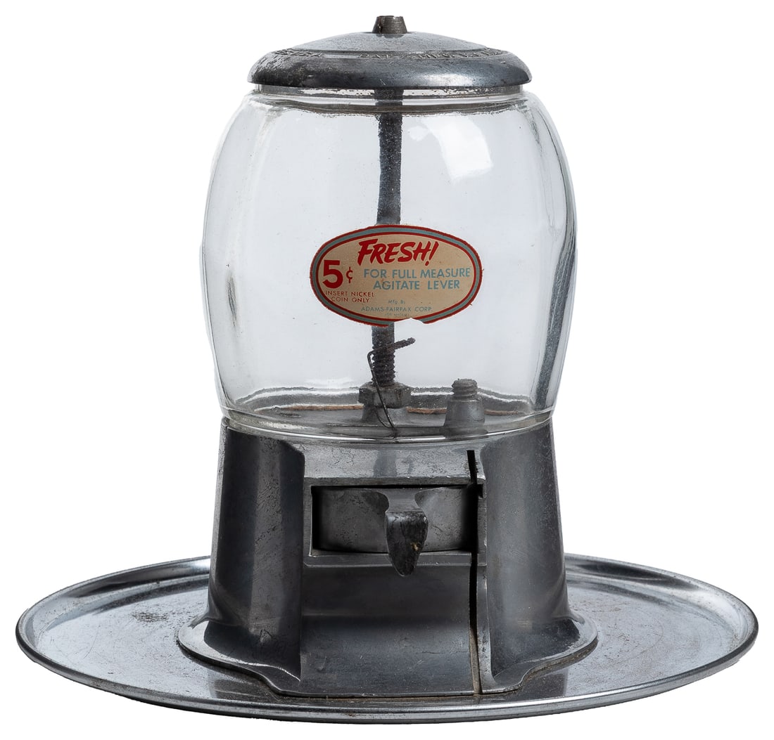 Adams-Fairfax 5 Cent Vending Machine. Aluminum body, glass ...