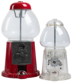 Two Carousel Coin-Operated Gumball Machines. Circa 1980s. I...