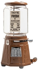 Columbus-Style Mystery 1 Cent Gumball Machine. Circa 1920s-...