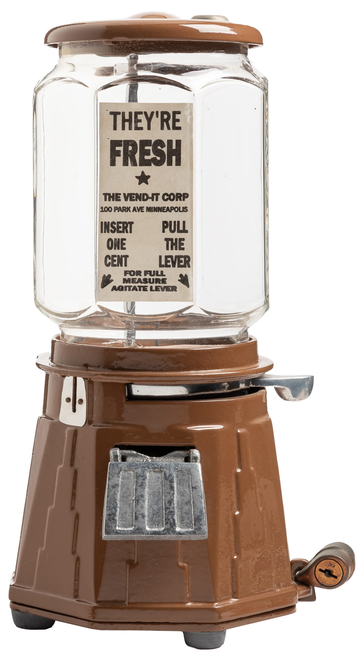 Columbus-Style Mystery 1 Cent Gumball Machine. Circa 1920s-... (1 of 1)