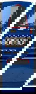 Stoner Junior 10 Cent Candy Vending Machine. Circa 1940s. F...: Stoner Junior 10 Cent Candy Vending Machine. Circa 1940s. Floor-standing vending machine with six columns displaying boxed candy/candy bars. A nicely restored example with mirrored front, blue paint,