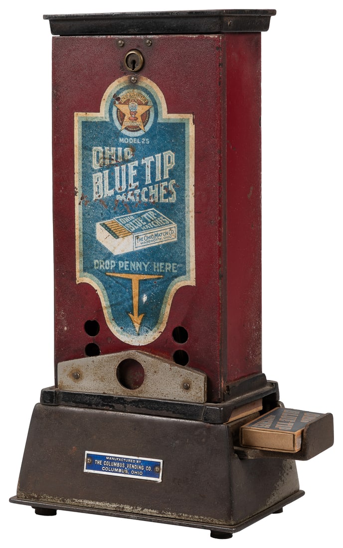 Columbus Model 25 1 Cent Matchbook Dispenser. Columbus Vend... (1 of 2)