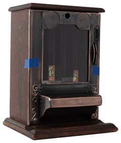 Coin-Operated Four Column Match Vendor. Circa 1910s. Wooden...