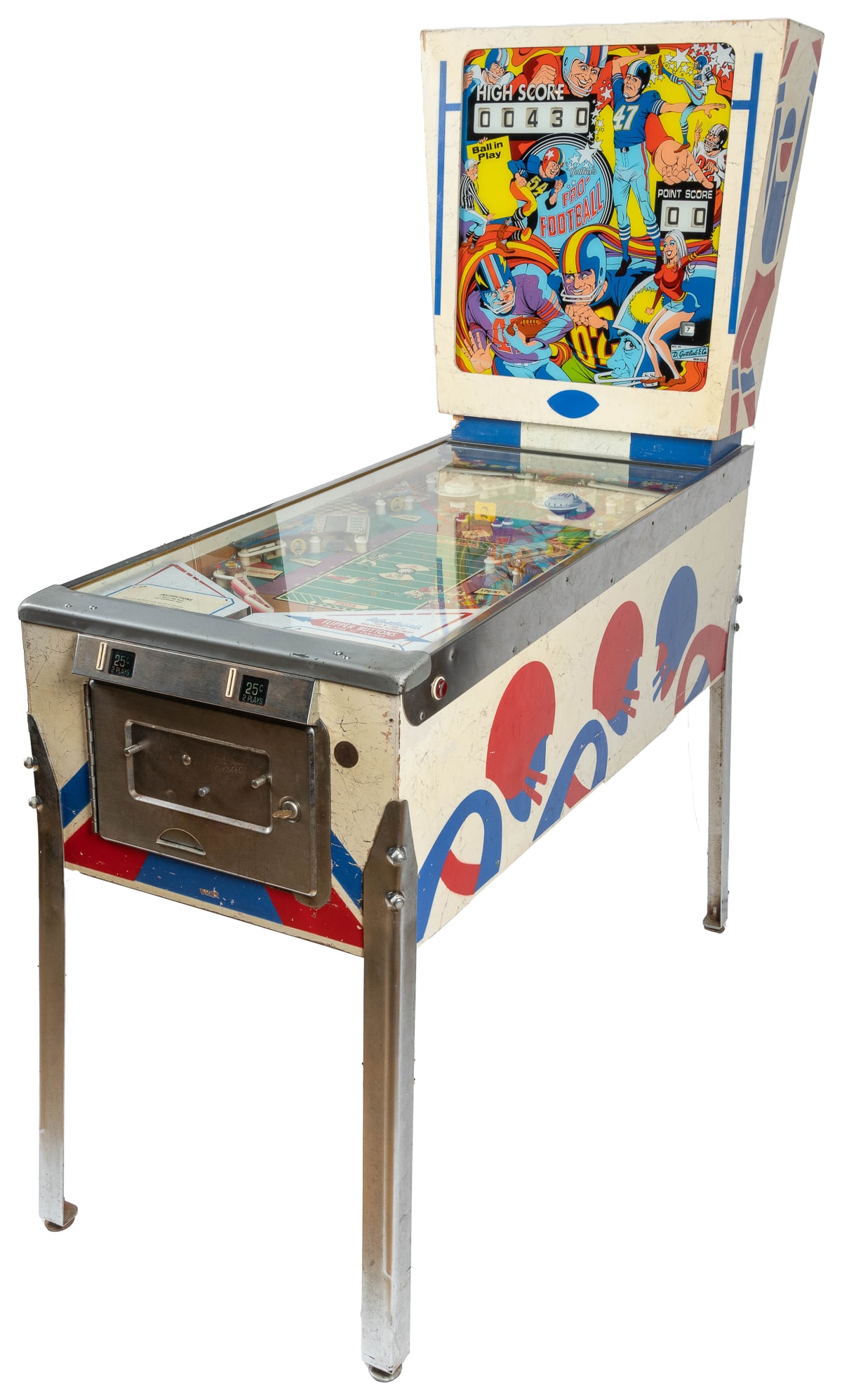 D. Gottlieb & Co. Pro-Football 25 Cent Pinball Machine. Chi... (1 of 3)