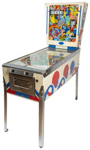 D. Gottlieb & Co. Pro-Football 25 Cent Pinball Machine. Chi...: D. Gottlieb & Co. Pro-Football 25 Cent Pinball Machine. Chicago, IL, ca. 1970s. Football themed pinball machine. 68 x 25 &#190; x 52 &#189;&#8221;. Working. Key included. Age-related wear, scratching,