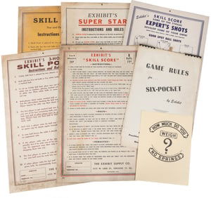 Group of Arcade Ephemera. Circa mid-20th century. Including...