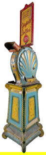 Mutoscope Arcade Machine Parts Lot. Including a cast iron b...: Mutoscope Arcade Machine Parts Lot. Including a cast iron base for a coin-operated Mutoscope viewers, with half of the clamshell top; three cast iron marquee frames; an incomplete Mutoscope reel; vari