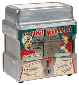 Ask Yogi / Madame X Coin-Operated Fortune Telling Napkin Di...