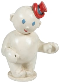 Snowman Advertising Figure. Circa 1950s. Painted plaster/co...