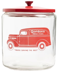 Gordon’s Fresh Foods Counter Advertising Jar. Original lid ...