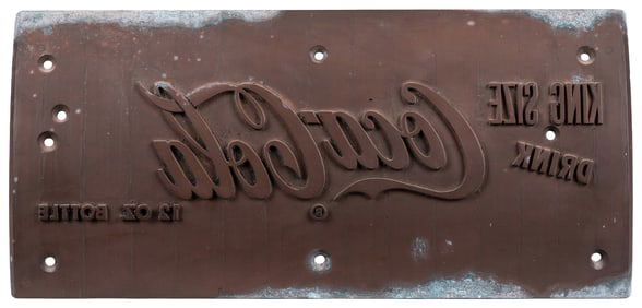 Coca-Cola Sign-Making Form. Circa 1956. Curved brass form w...