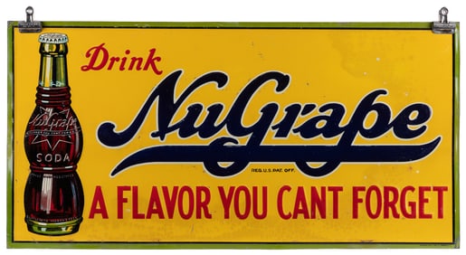 “Drink NuGrape / A Flavor You Cant [sic] Forget” Embossed T...