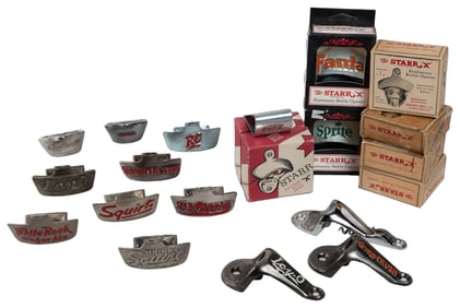 Group of 21 Metal Wall Mount Bottle Openers. 20th century. ...