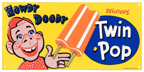 Howdy Doody Delicious Twin Pop Embossed Metal Sign. Coitsvi...