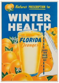 Florida Oranges “Winter Health” Advertising Poster. Jackson...