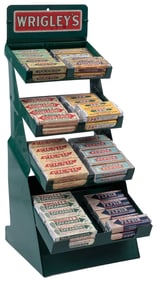 Wrigley’s Chewing Gum Metal Counter Display Rack. Four shel...
