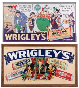 Pair of Wrigley’s Gum Trolley Card Signs. Circa 1930s/1940s...