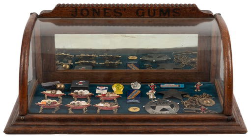 Jones’ Gums Country Store Display Case. Early 20th century....