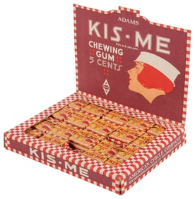 Adams Kis-Me Chewing Gum in Original Box. New York: America...