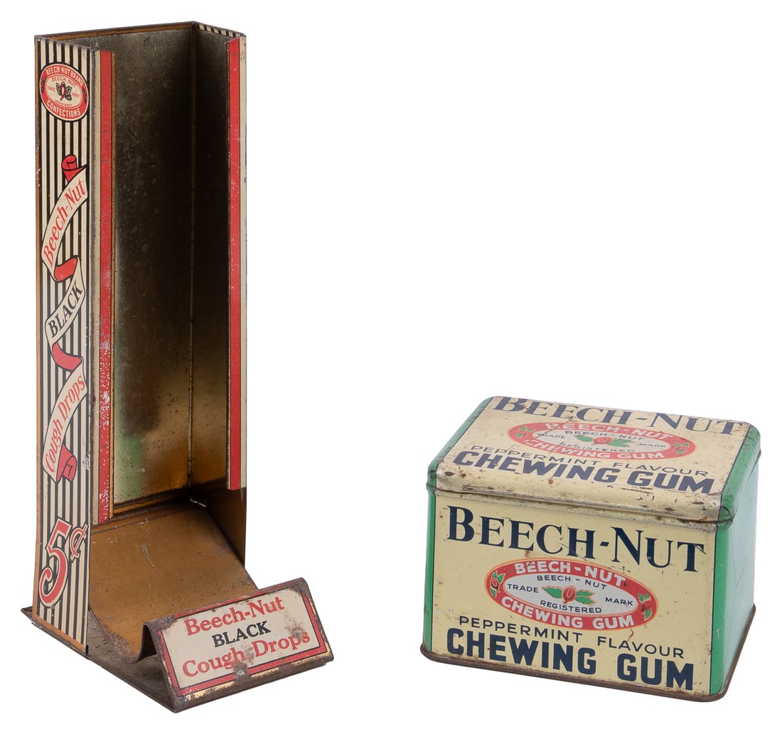 Beech-Nut Display and Tin. Mid-20th century. Including tin ... (1 of 1)