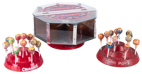 Group of Three Charms Pops Display Stands. Including revolv...