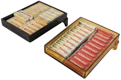 Pair of Clark’s Teaberry Gum Slanted Glass Displays with Cl...