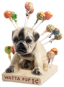 Watta Pop 1 Cent Chalkware Display. 20th century. Featuring...