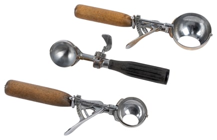 Group of Three Hamilton Beach Ice Cream Scoops. Circa mid-2...