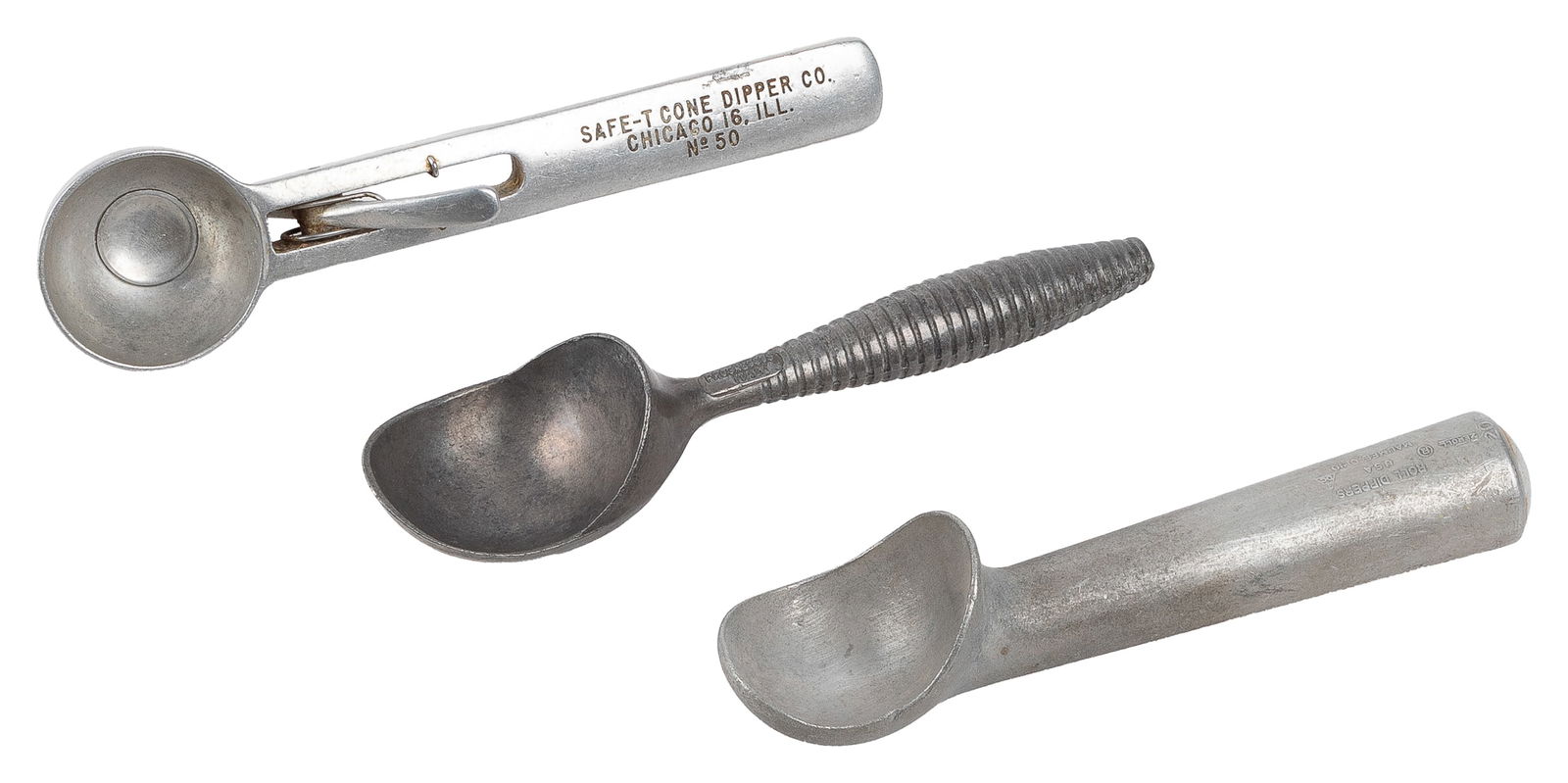 Group of Three Metal Ice Cream Scoops. Including: Zeroll Ro... (1 of 1)
