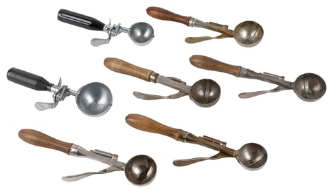 Group of Seven Benedict “Indestructo” Ice Cream Scoops. Syr...