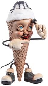 Ice Cream Shop Figural Lighted Advertising Figure. Circa 19...