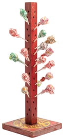 Dum Dums Sucker Display Stand. Wooden stand with color deca...