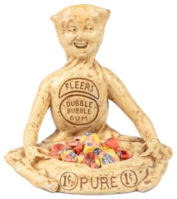 Fleer Dubble Bubble Figural Tray. Circa 1930s. Plaster smil...